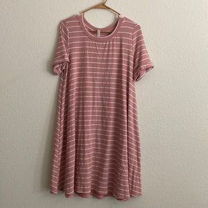 Chic Soul pink striped dress